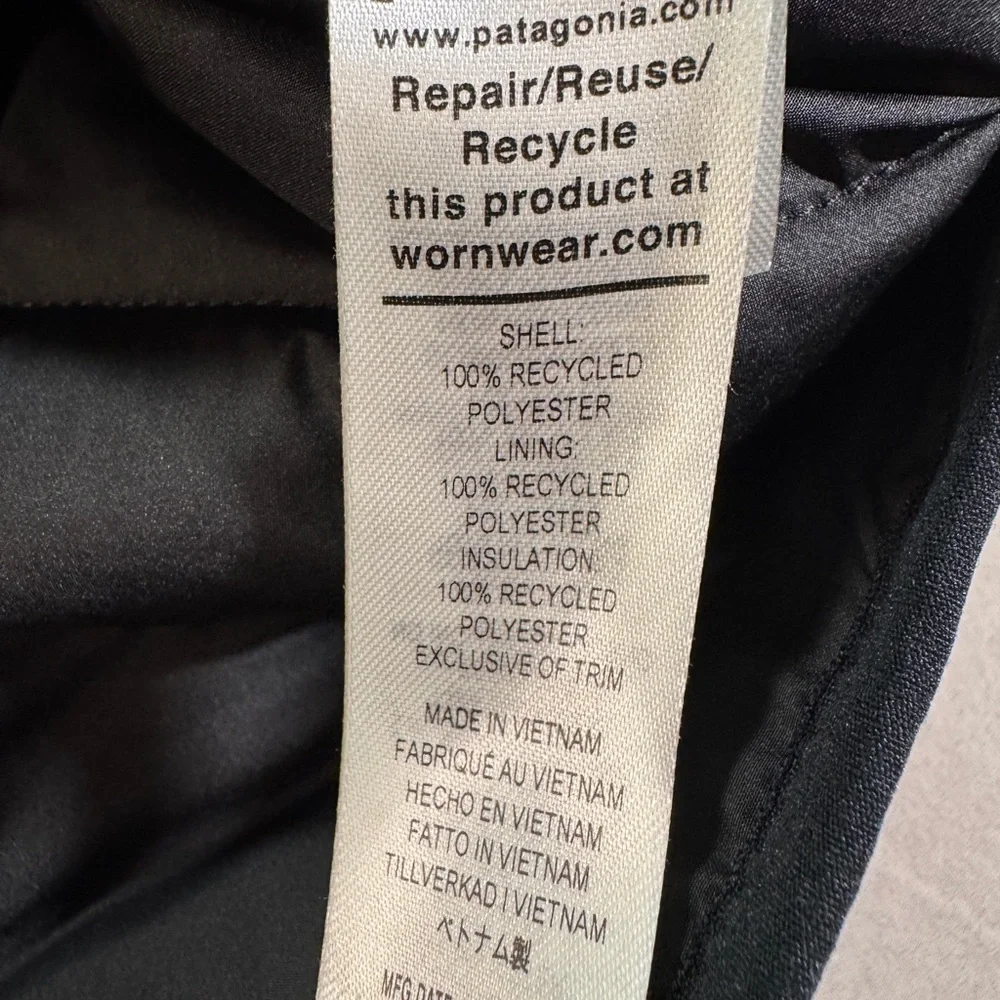 Womens Patagonia diamond quilted bomber Hoodie black M - Picture 5 of 7